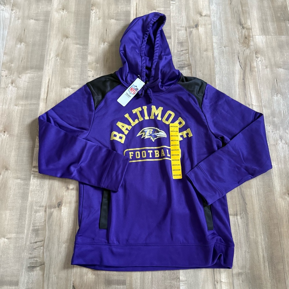 NEW Baltimore Ravens Hooded Sweatshirt Medium‎ Purple NFL Team CSA Football Gold
